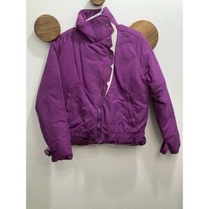 VTG 80s Climate Zone Women's Purple Retro Ski Puffer Jacket Cropped Snow Bunny